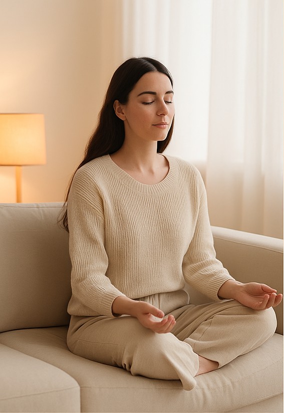 Calm therapy room in beige tones